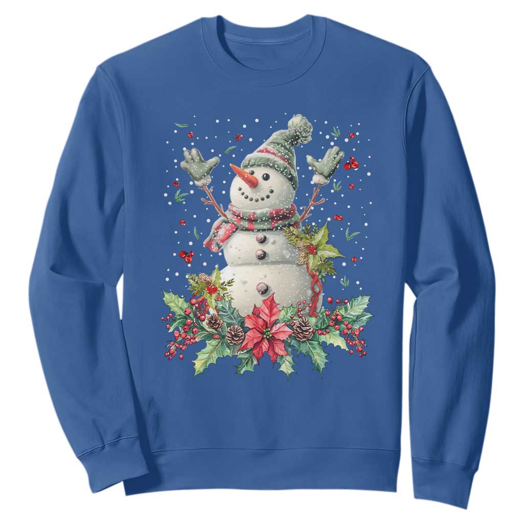 Christmas Snowman Sweatshirt Retro Winter Holiday Gift For Her TS10 Royal Blue Print Your Wear