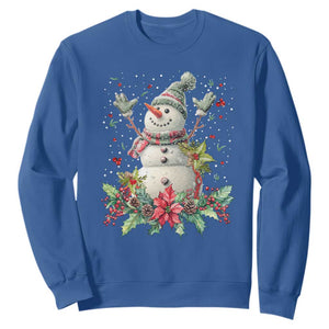 Christmas Snowman Sweatshirt Retro Winter Holiday Gift For Her TS10 Royal Blue Print Your Wear