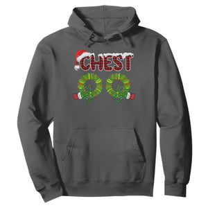 Christmas Couples Hoodie Chest Nuts Funny Couples Matching Chestnuts TS10 Dark Heather Print Your Wear