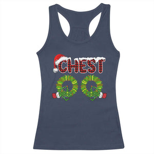 Christmas Couples Racerback Tank Top Chest Nuts Funny Couples Matching Chestnuts TS10 Navy Print Your Wear