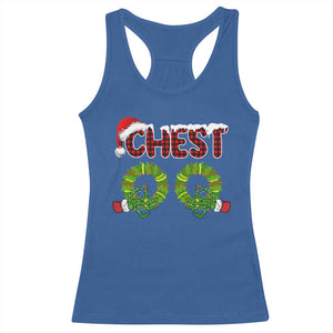 Christmas Couples Racerback Tank Top Chest Nuts Funny Couples Matching Chestnuts TS10 Royal Blue Print Your Wear