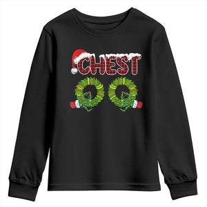 Christmas Couples Youth Sweatshirt Chest Nuts Funny Couples Matching Chestnuts TS10 Black Print Your Wear