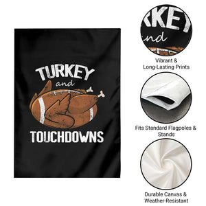 Funny Thanksgiving Garden Flag Turkey and Touchdowns Football Season TS10 Print Your Wear