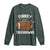 Funny Thanksgiving Long Sleeve Shirt Turkey and Touchdowns Football Season TS10 Dark Forest Green Print Your Wear