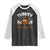 Thanksgiving Turkey And Touchdowns Football Season Raglan Shirt Game Day TS10 Black White Print Your Wear