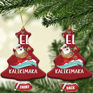 Hawaiian Christmas Christmas Ornament Mele Kalikimaka Hawaii Surfing Santa Tropical Beach TS10 Christmas Tree Red Print Your Wear