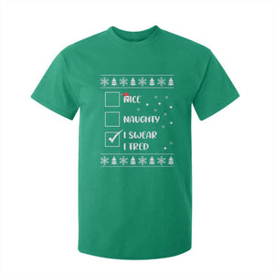 Funny Christmas Santa T Shirt For Kid Nice Naughty I Swear I Tried Xmas List TS10 Irish Green Print Your Wear