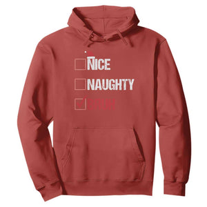 Christmas Santa Hoodie Nice Naughty Bruh Xmas List TS10 Red Print Your Wear