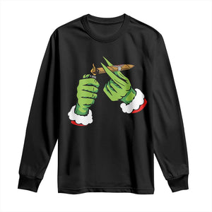 Pothead Christmas Long Sleeve Shirt Cannabis Weed Adult Christmas Party TS10 Black Print Your Wear