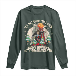 Christmas Nakatomi Plaza Long Sleeve Shirt Hans Gruber Xmas Party 2024 TS10 Dark Forest Green Print Your Wear