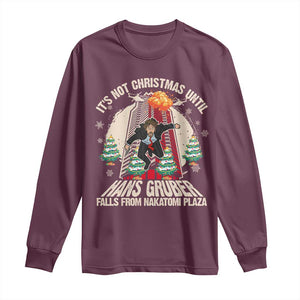 Christmas Nakatomi Plaza Long Sleeve Shirt Hans Gruber Xmas Party 2024 TS10 Maroon Print Your Wear