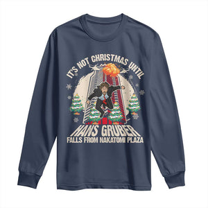 Christmas Nakatomi Plaza Long Sleeve Shirt Hans Gruber Xmas Party 2024 TS10 Navy Print Your Wear