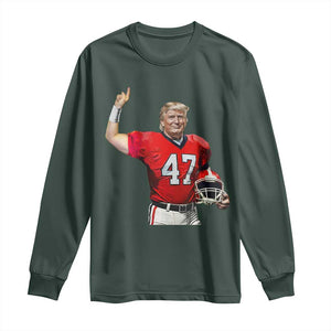 Trump Football Long Sleeve Shirt Vintage Sports Fan TS10 Dark Forest Green Print Your Wear