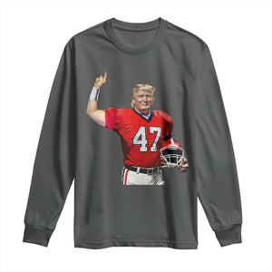 Trump Football Long Sleeve Shirt Vintage Sports Fan TS10 Dark Heather Print Your Wear