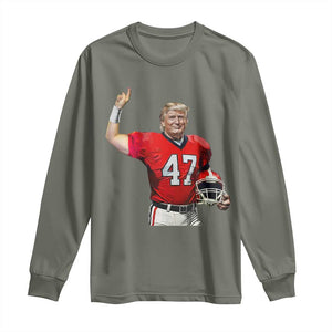 Trump Football Long Sleeve Shirt Vintage Sports Fan TS10 Military Green Print Your Wear