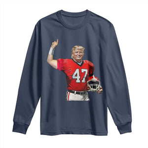 Trump Football Long Sleeve Shirt Vintage Sports Fan TS10 Navy Print Your Wear