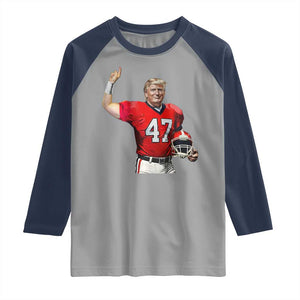 Trump Football Raglan Shirt Vintage Sports Fan TS10 Sport Gray Navy Print Your Wear