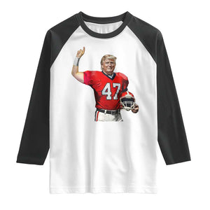 Trump Football Raglan Shirt Vintage Sports Fan TS10 White Black Print Your Wear