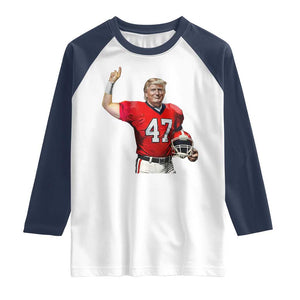 Trump Football Raglan Shirt Vintage Sports Fan TS10 White Navy Print Your Wear