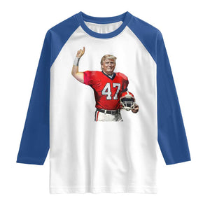 Trump Football Raglan Shirt Vintage Sports Fan TS10 White Royal Print Your Wear