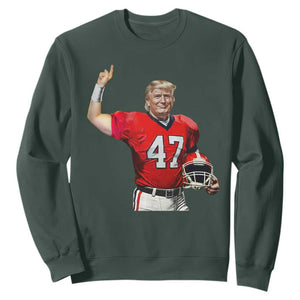 Trump Football Sweatshirt Vintage Sports Fan TS10 Dark Forest Green Print Your Wear