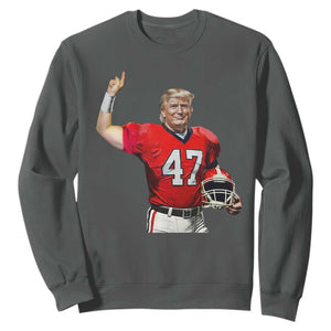 Trump Football Sweatshirt Vintage Sports Fan TS10 Dark Heather Print Your Wear