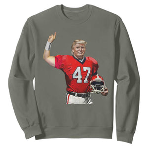 Trump Football Sweatshirt Vintage Sports Fan TS10 Military Green Print Your Wear