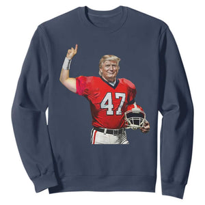 Trump Football Sweatshirt Vintage Sports Fan TS10 Navy Print Your Wear