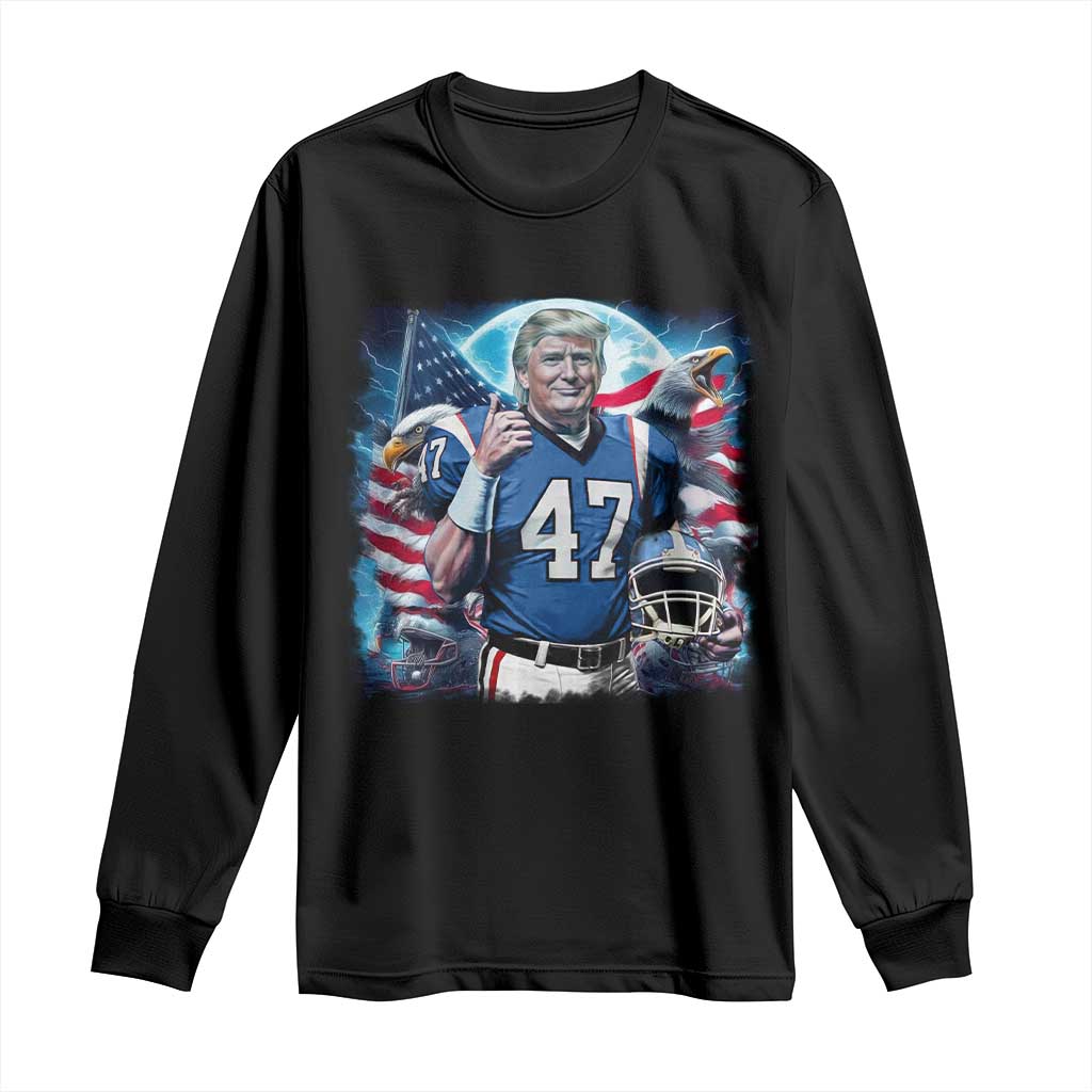 Trump Football Long Sleeve Shirt Vintage Sports Fan Game Day TS10 Black Print Your Wear