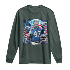 Trump Football Long Sleeve Shirt Vintage Sports Fan Game Day TS10 Dark Forest Green Print Your Wear