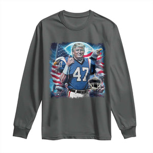 Trump Football Long Sleeve Shirt Vintage Sports Fan Game Day TS10 Dark Heather Print Your Wear