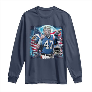 Trump Football Long Sleeve Shirt Vintage Sports Fan Game Day TS10 Navy Print Your Wear