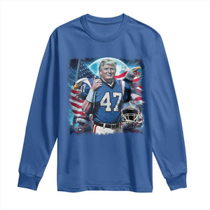 Trump Football Long Sleeve Shirt Vintage Sports Fan Game Day TS10 Royal Blue Print Your Wear