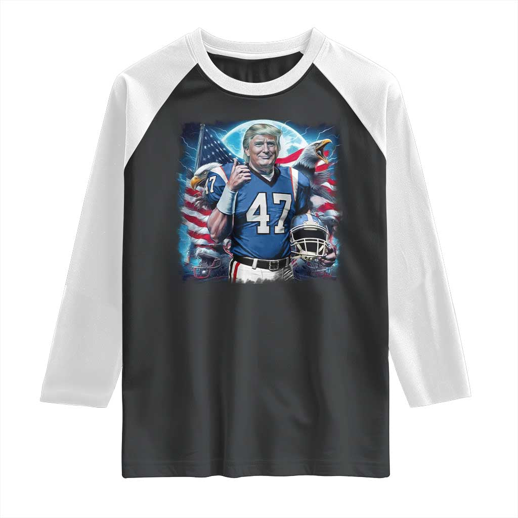 Trump Football Raglan Shirt Vintage Sports Fan Game Day TS10 Black White Print Your Wear