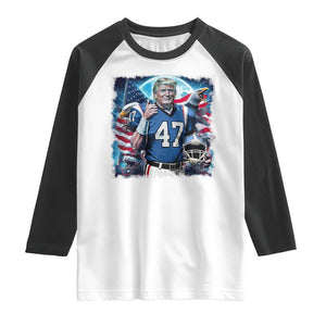 Trump Football Raglan Shirt Vintage Sports Fan Game Day TS10 White Black Print Your Wear