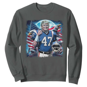 Trump Football Sweatshirt Vintage Sports Fan Game Day TS10 Dark Heather Print Your Wear