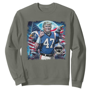 Trump Football Sweatshirt Vintage Sports Fan Game Day TS10 Military Green Print Your Wear