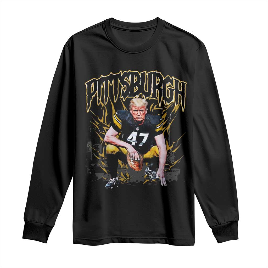 Vintage PFS Long Sleeve Shirt Retro Sports Fan Trump 47 Streetwear Bootleg TS10 Black Print Your Wear