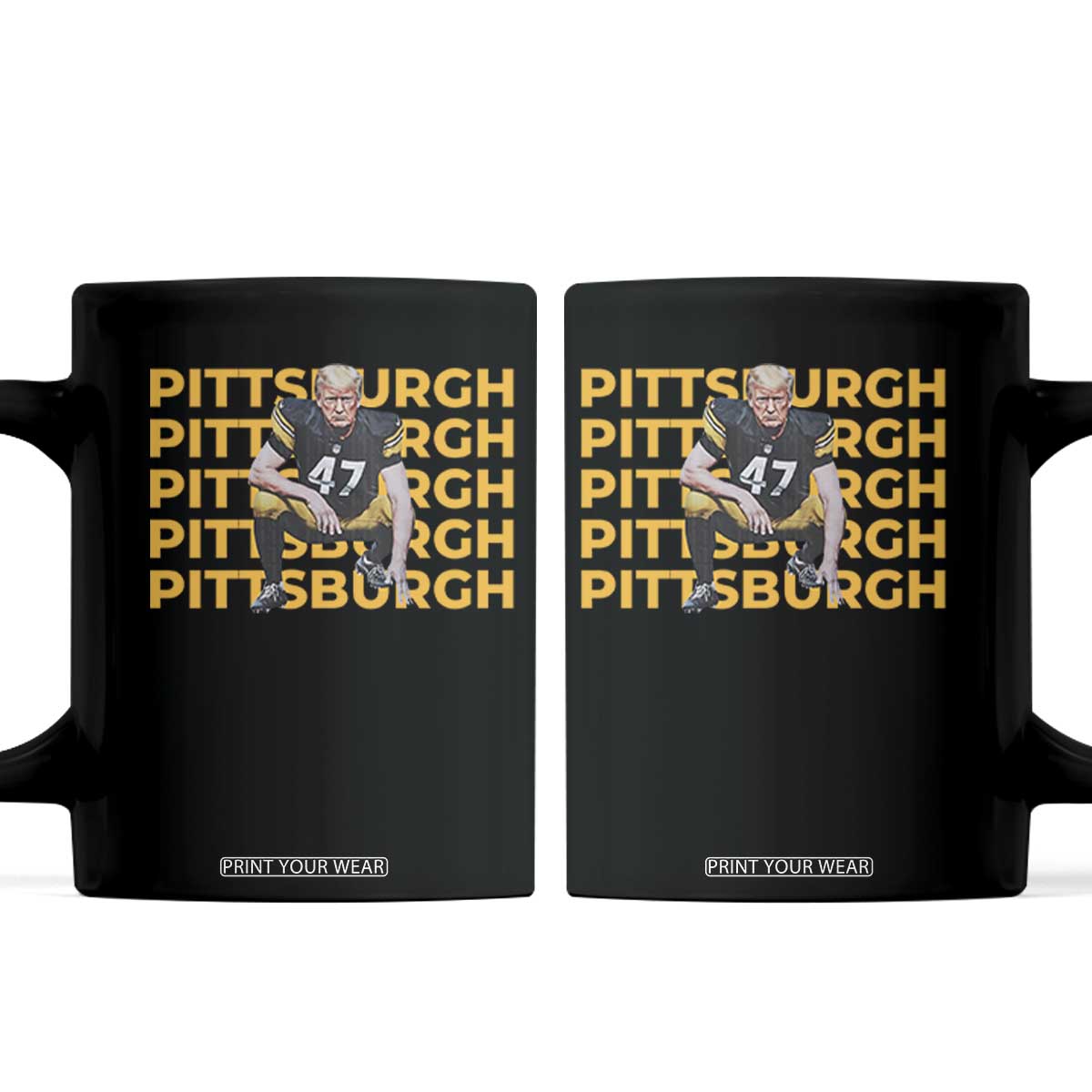 PFS Trump Football Coffee Mug Vintage Athletic Sports Fan Game Day TS10 Black Print Your Wear