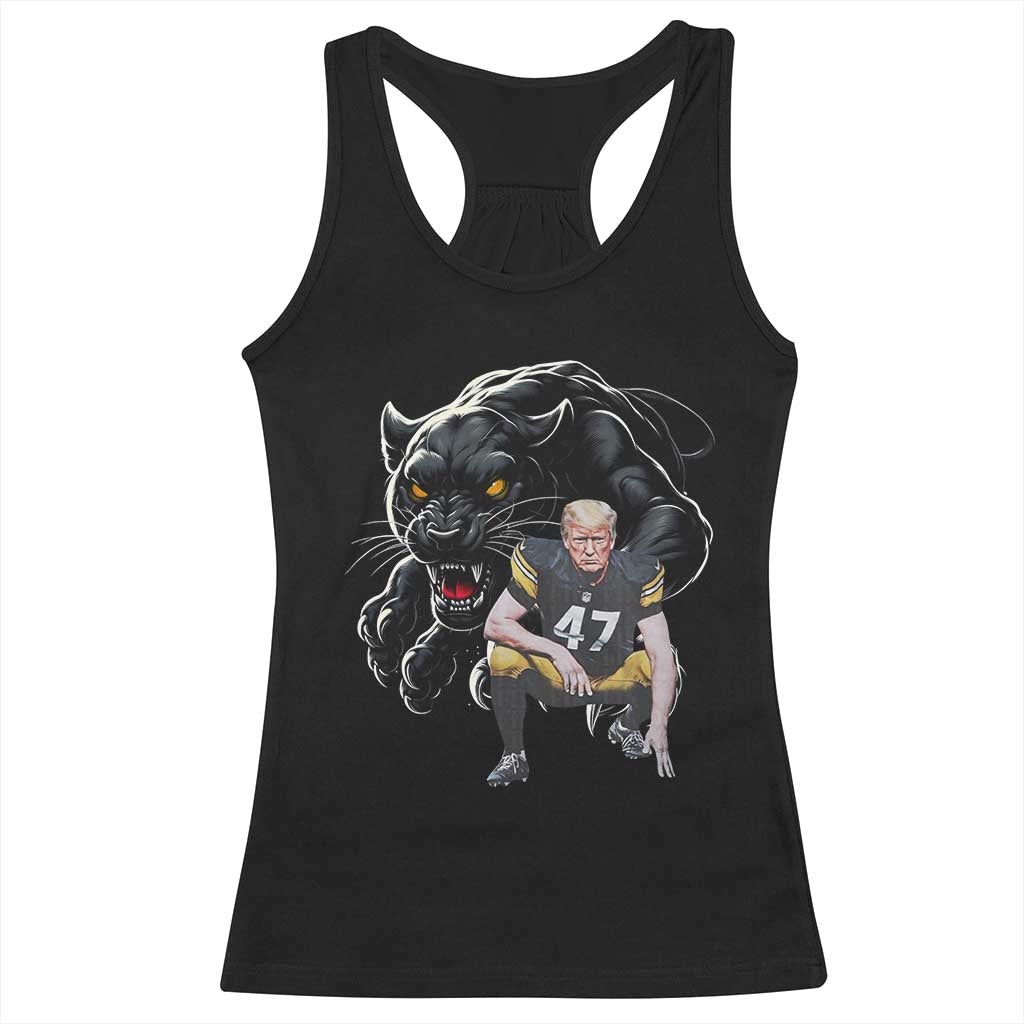 PFS Trump Football Racerback Tank Top Vintage Athletic Sports Fan Mascot Game Day TS10 Black Print Your Wear
