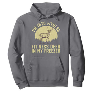 Hunting Hoodie I'm Into Fitness Fit'ness Deer In My Freezer Deer Hunter TS10 Charcoal Print Your Wear