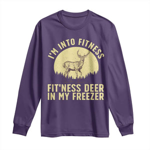 Hunting Long Sleeve Shirt I'm Into Fitness Fit'ness Deer In My Freezer Deer Hunter TS10 Purple Print Your Wear