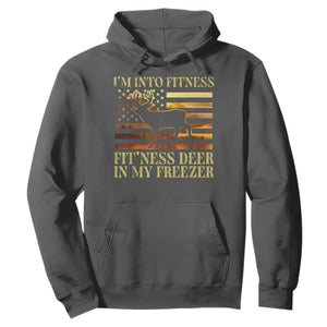 Hunting Hoodie I'm Into Fitness Fit'ness Deer In My Freezer American Flag TS10 Dark Heather Print Your Wear