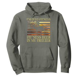 Hunting Hoodie I'm Into Fitness Fit'ness Deer In My Freezer American Flag TS10 Military Green Print Your Wear