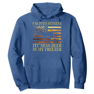 Hunting Hoodie I'm Into Fitness Fit'ness Deer In My Freezer American Flag TS10 Royal Blue Print Your Wear