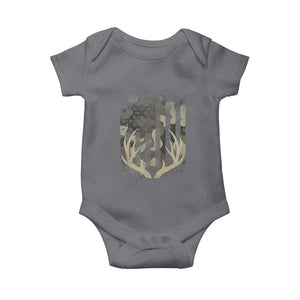 Deer Hunting American Flag Baby Onesie TS10 Charcoal Print Your Wear