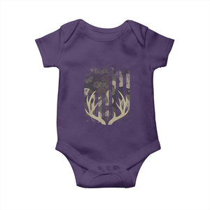 Deer Hunting American Flag Baby Onesie TS10 Purple Print Your Wear