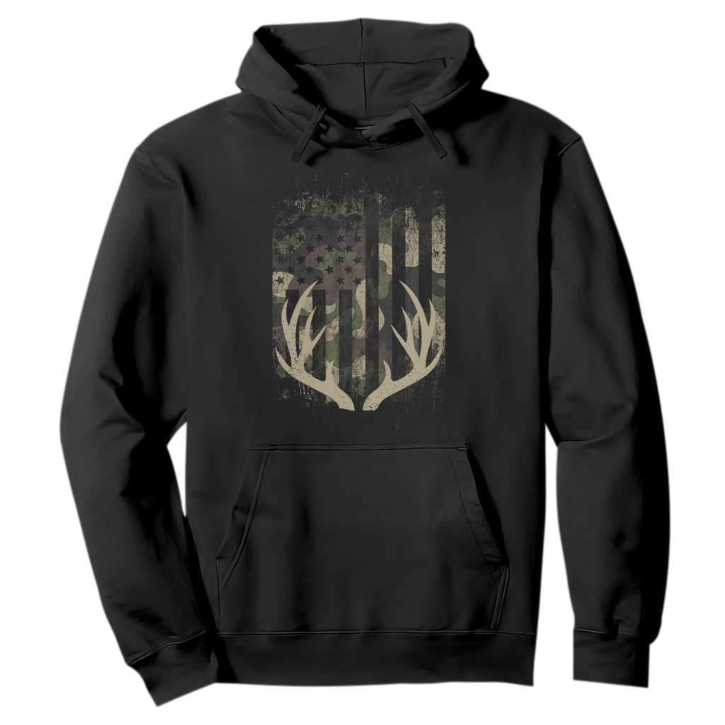 Deer Hunting American Flag Hoodie TS10 Black Print Your Wear