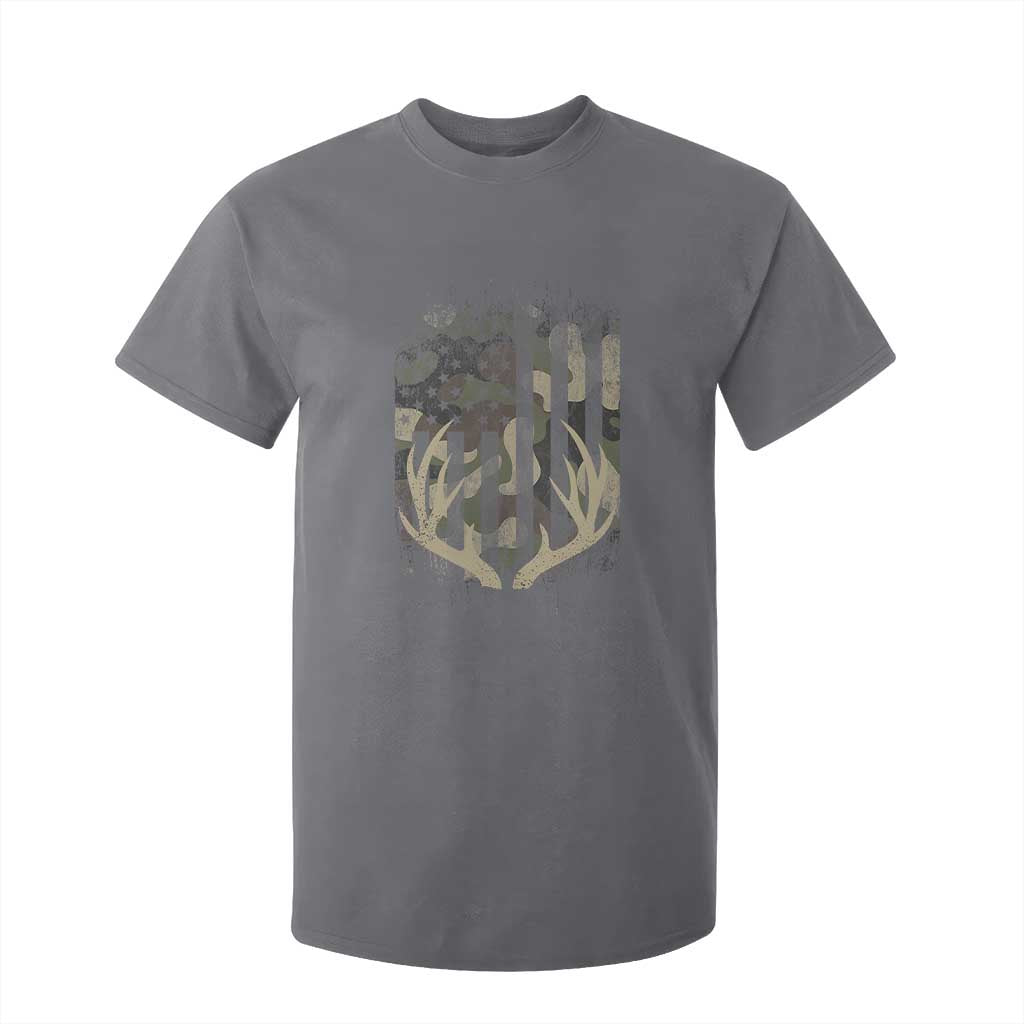 Deer Hunting American Flag T Shirt For Kid TS10 Charcoal Print Your Wear