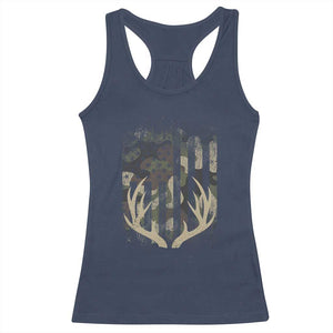 Deer Hunting American Flag Racerback Tank Top TS10 Navy Print Your Wear